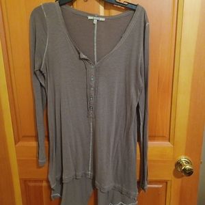 Gimmicks Raw Edge Henley Tunic